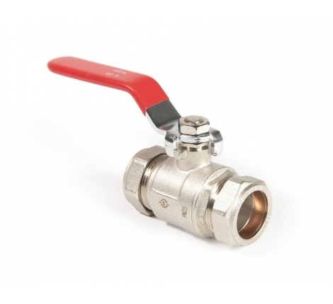 Ball Valve - 28mm Lever Ball Valve Blue / Red Lever 