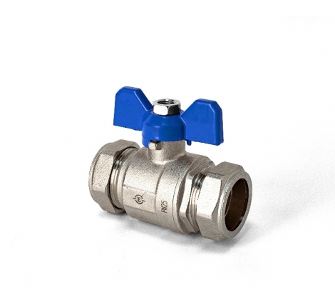 Ball Valve - 28mm Butterfly Ball Valves Blue / Red Handle