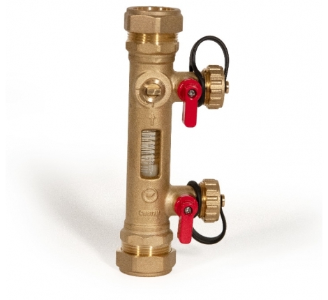 28mm Flow Balancing Valve with Fill and Flush 5-40ltr